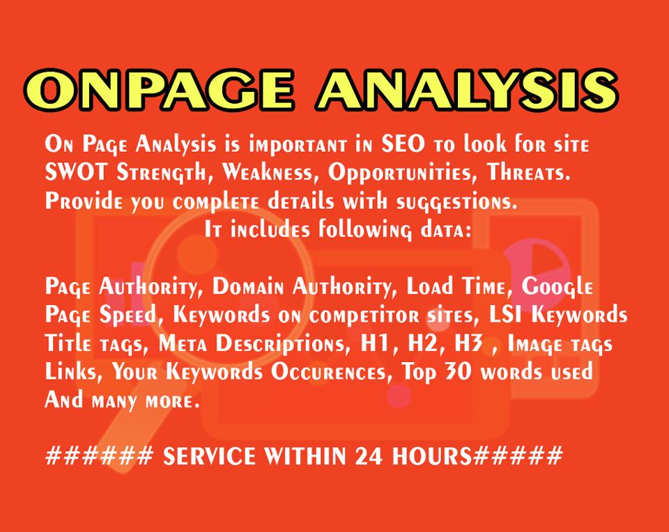 Do Complete On page Analysis and Website Audit