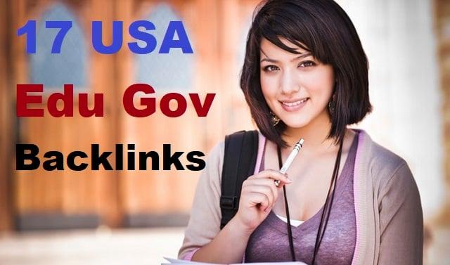 17 USA (World Wide) Edu Gov Backlinks for you