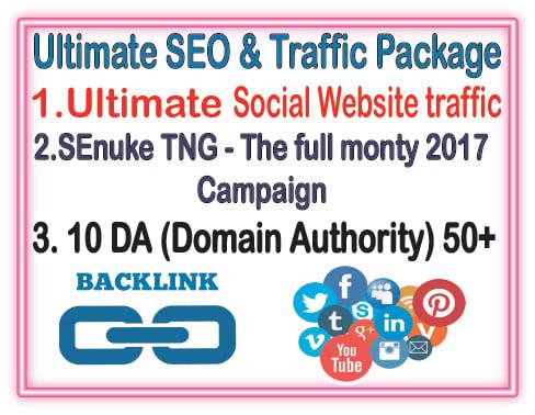 Best SEO & Traffic Package-  SEnuke TNG The full monty 2017 Campaign- 10 DA (Domain Authority)-Ultimate Social Website traffic