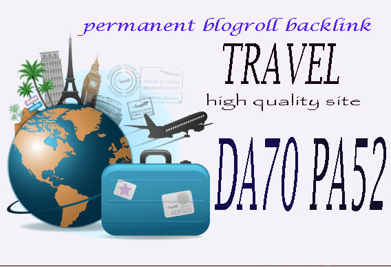 give your backlink on da70x6 travel blogroll permanent 