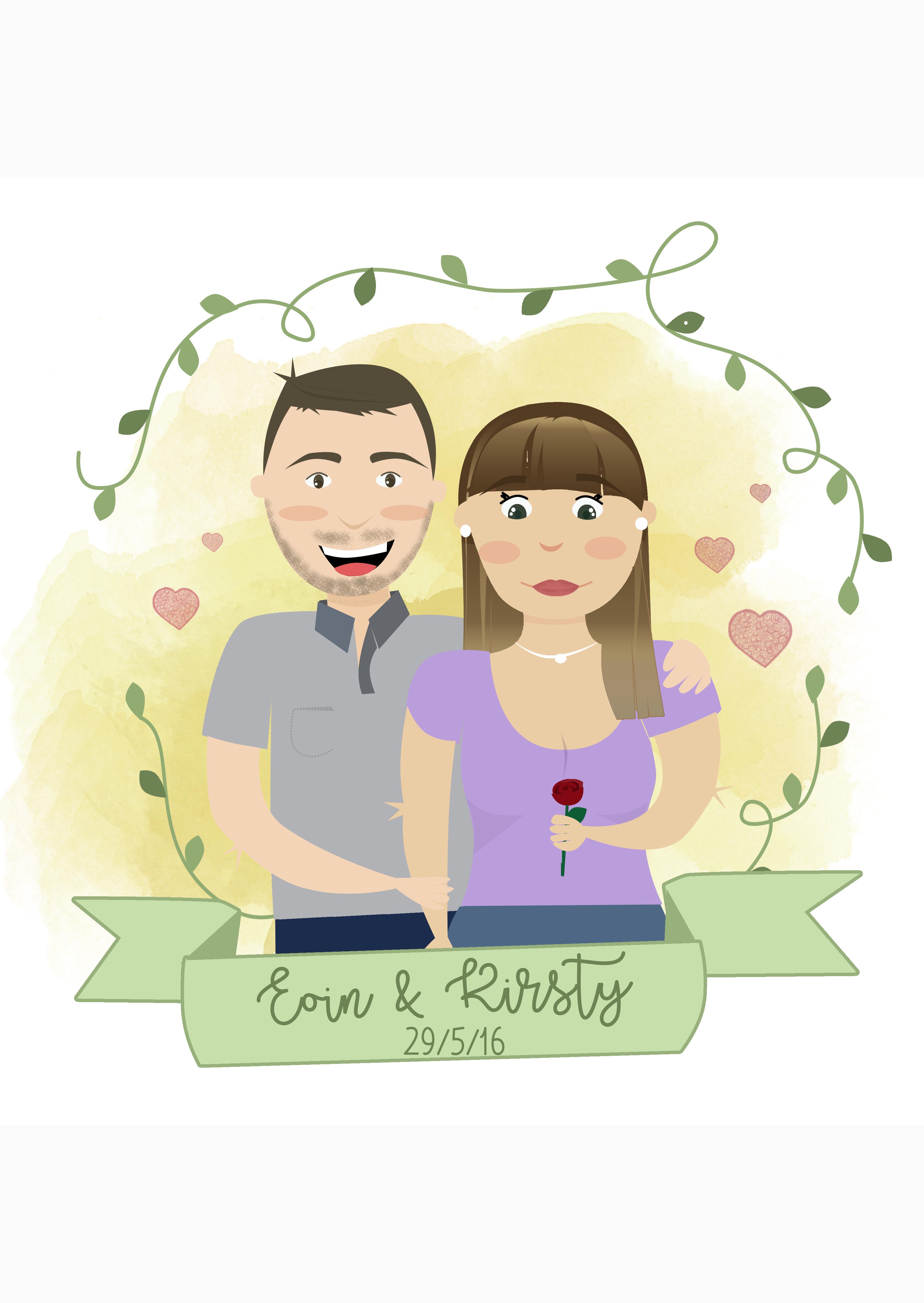 Family or couple portrait in my cute style 