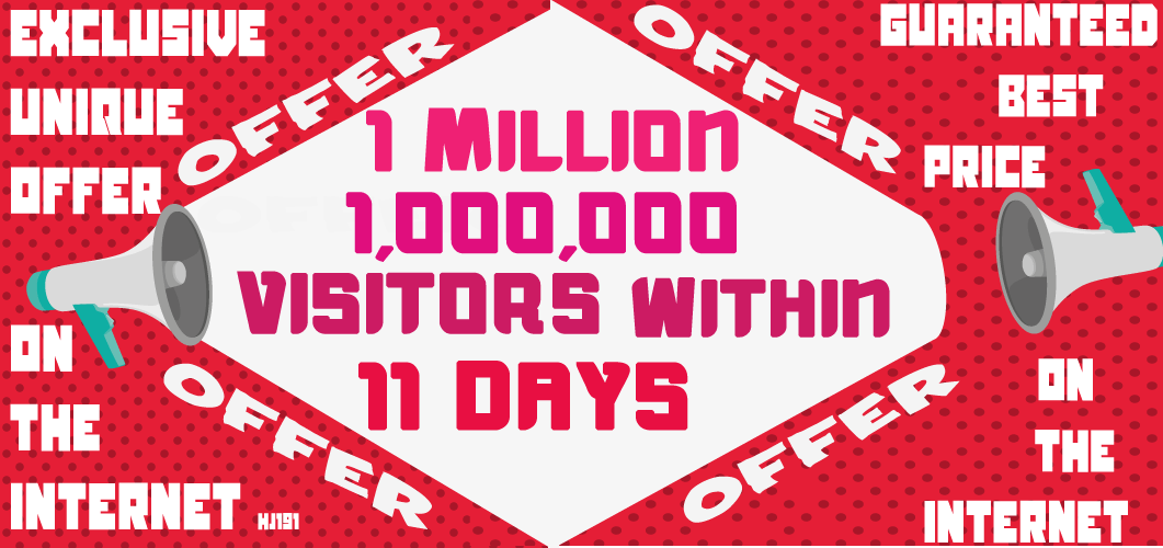 Get 1 Million 1,000,000 Visitors Traffic Within 11 Days