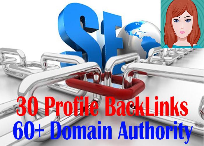 Manually Create 30 High PR Profile Backlinks From Google Friendly Page Rank