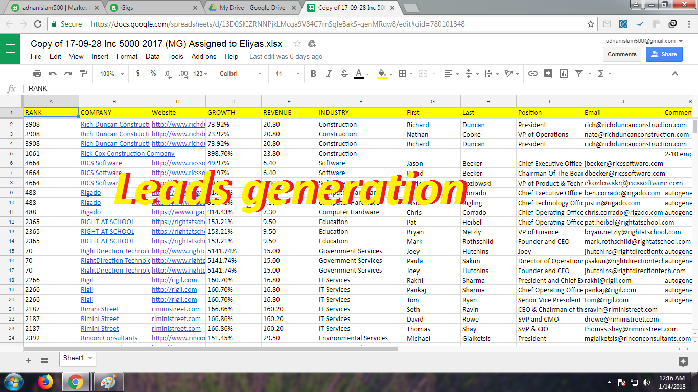 Give Accurate and Valid Leads Generation In  Low Price