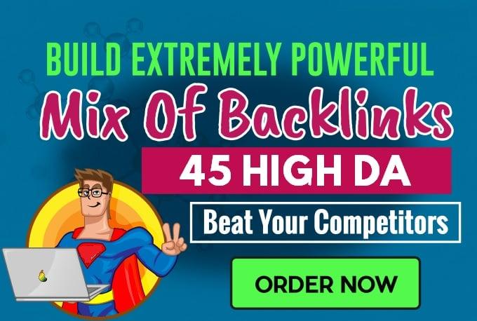 Create 45 SEO Backlinks from High DA-40+ Domains-Skyrocket your Google RANKINGS 