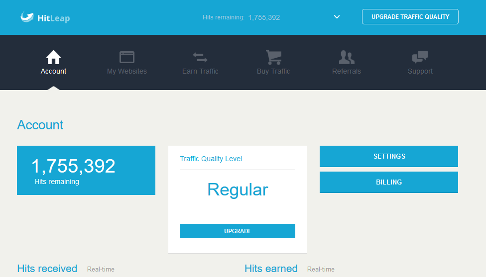 Add 150k hits for your account