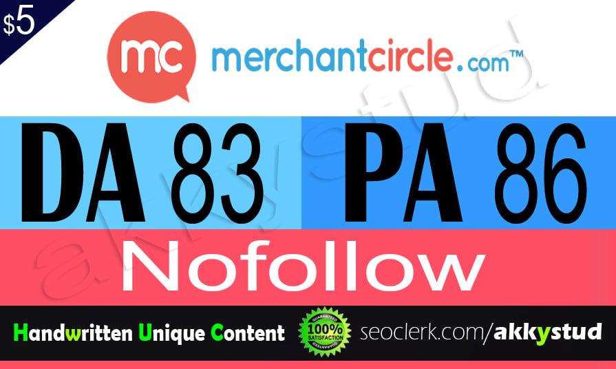 write and publish guest post on "Merchantcircle" DA-83