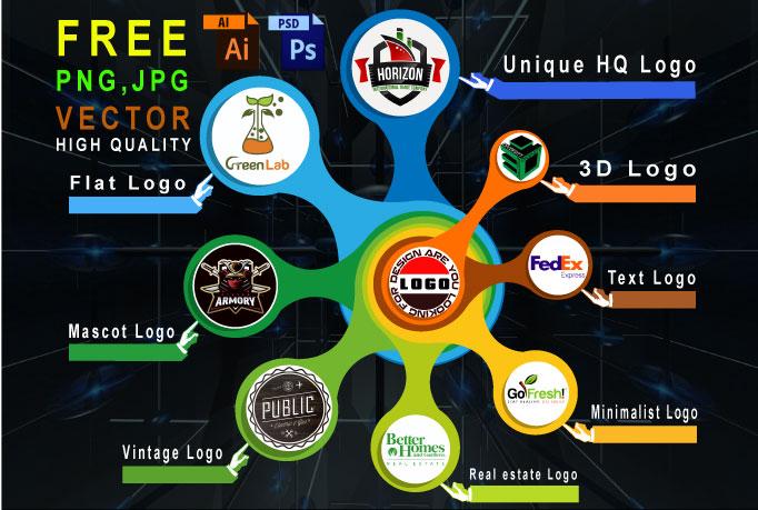 Design A Unique HQ Minimalist Logo With Free Vector