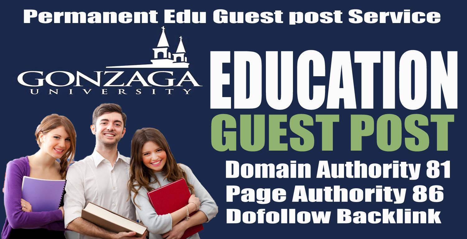 Top in search engine Ranking for Gonzaga University Edu blog post with Dofollow Backlinks