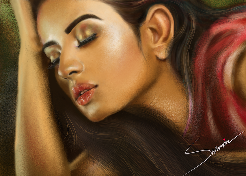 make a realistic digital portrait for gift