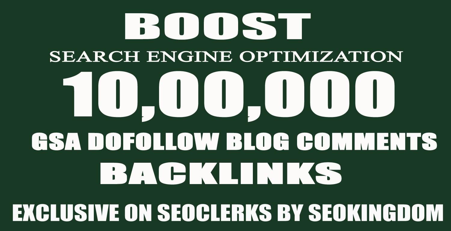 1 Million (Over) GSA SER Verified Dofollow Blog Comment SEO Backlinks