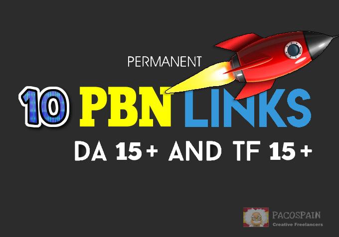 i will Manually create 10+ PBN Links - DA 15+ and TF 15+ 