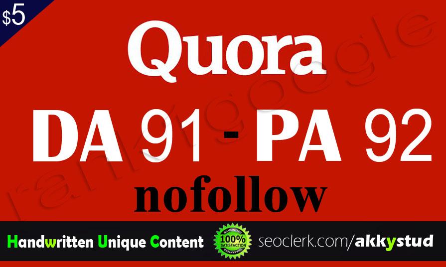 I will publish unique guest post on "Quora" DA-91