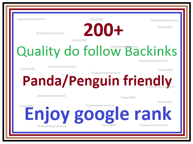 enjoy google rank by 200+ Quality do follow Backlinks -create Web 2.0 Profile, PR9 to PR5