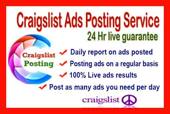 Craigslist ad posting in USA Sites $10