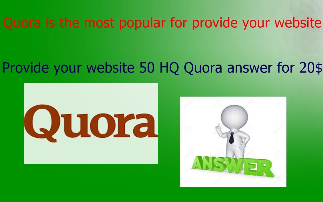 Provide your website with 10 HQ Quora Answer