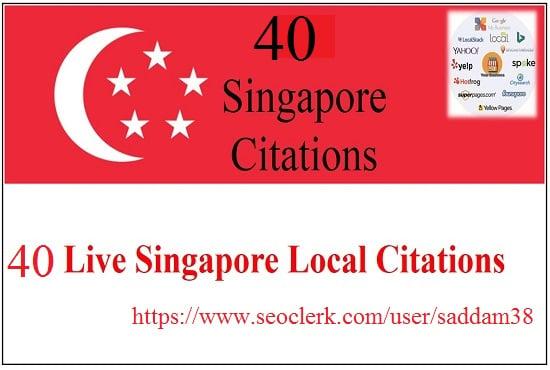 Create 40 Singapore Local Citations for Best Local SEO
