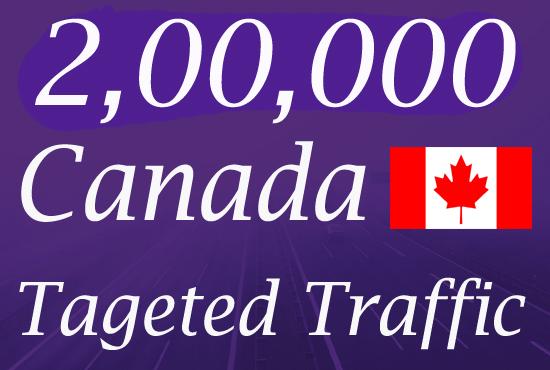2,00,000 Canada Targeted Real Human Website Traffic for 30 days