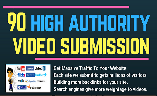 90 Video Submissions In High Da Video Sharing Sites