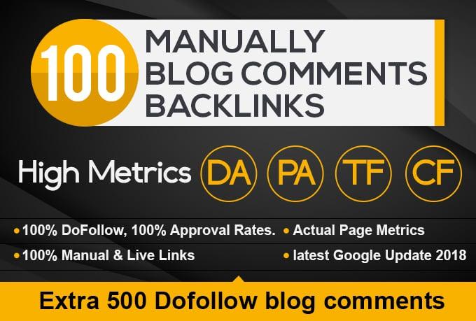 100 High Pa Da  Manually Blog Comments Backlinks To Website