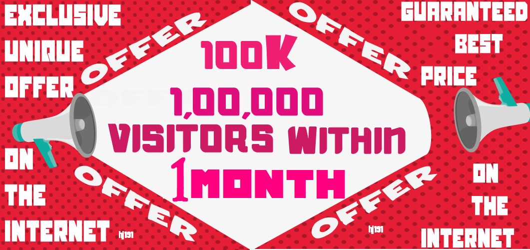 Get 100k 100000 Visitors Traffic Within 1 Month