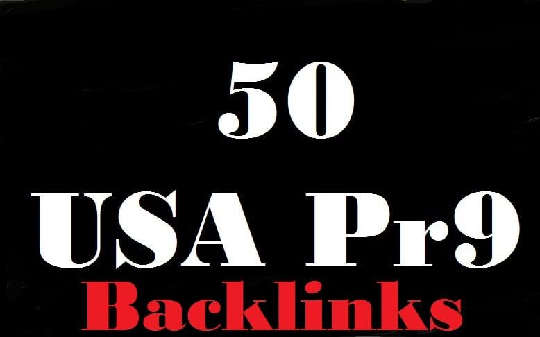 Provide you 50 USA  Pr9 seo backlinks