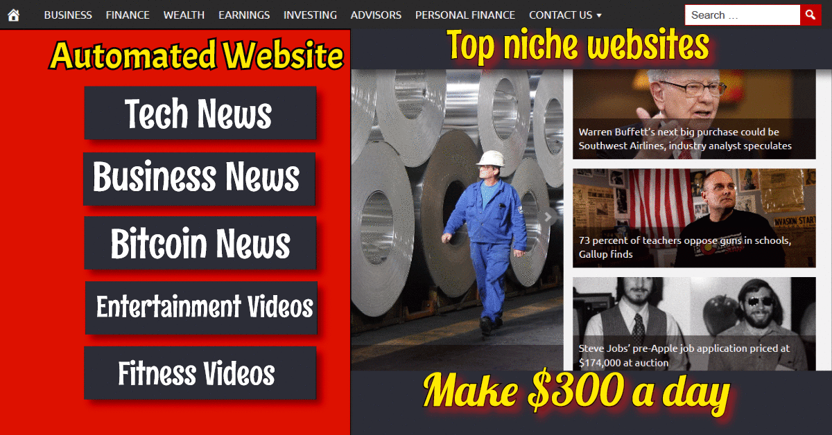 Create an automated news website, video website