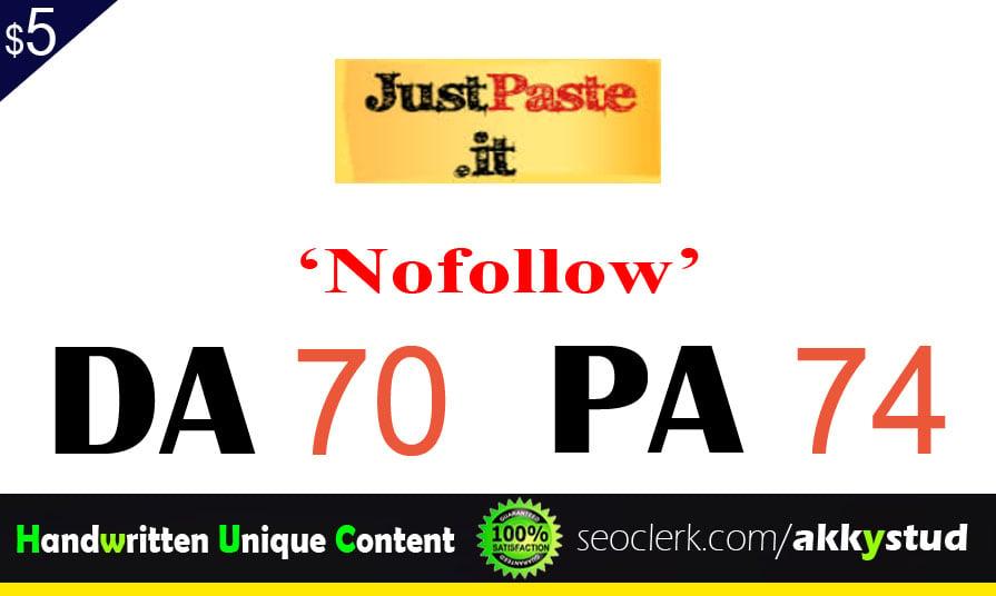 I will publish UNIQUE guest post on "Justpaste" DA-70