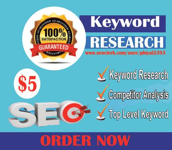 25 SEO Quality keyword Research only $5
