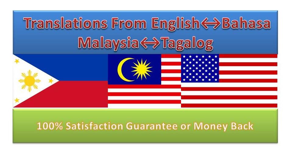 Article Translation Between  English, Tagalog,  Bahasa Melayu