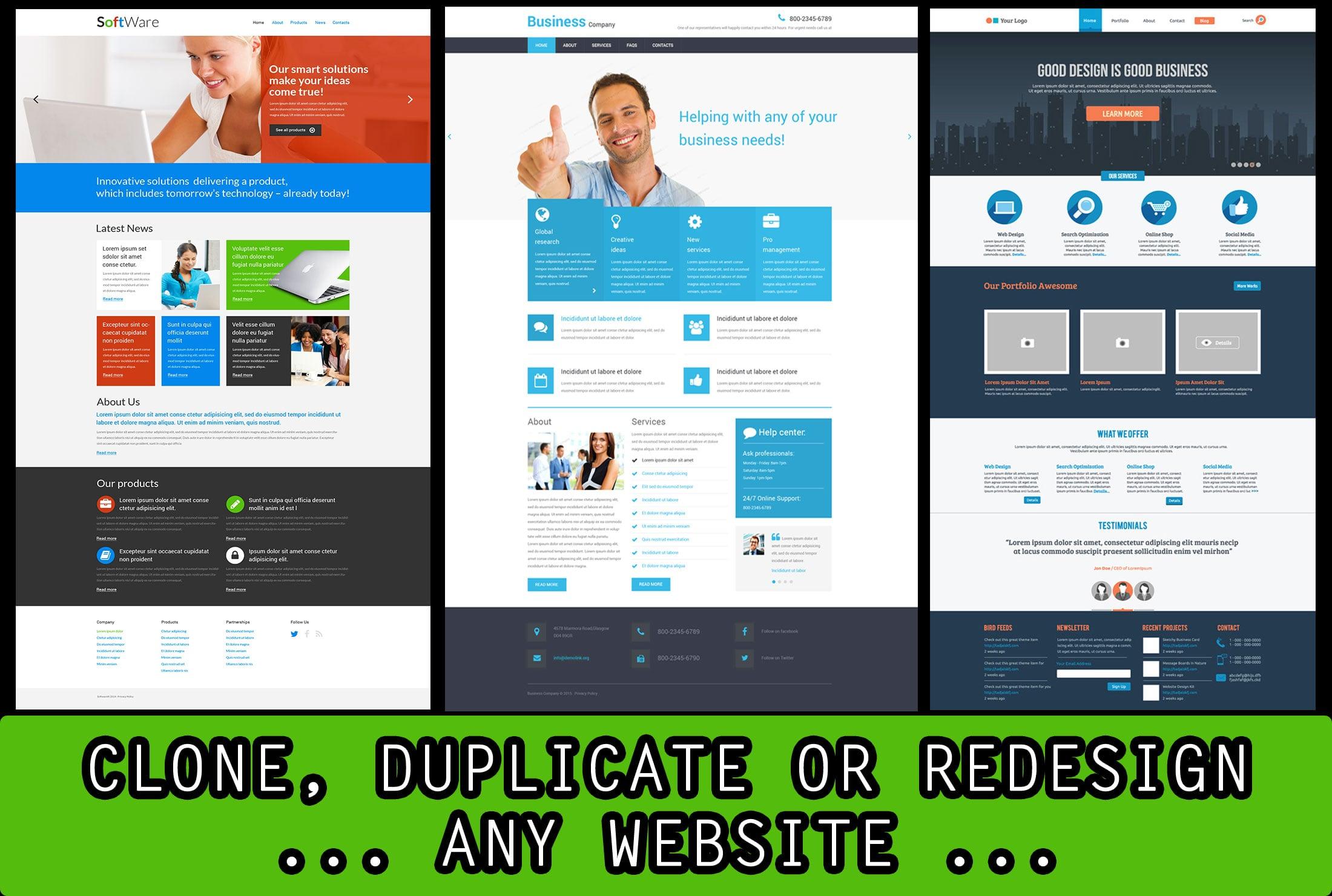 clone, customize or redesign any website professionally 