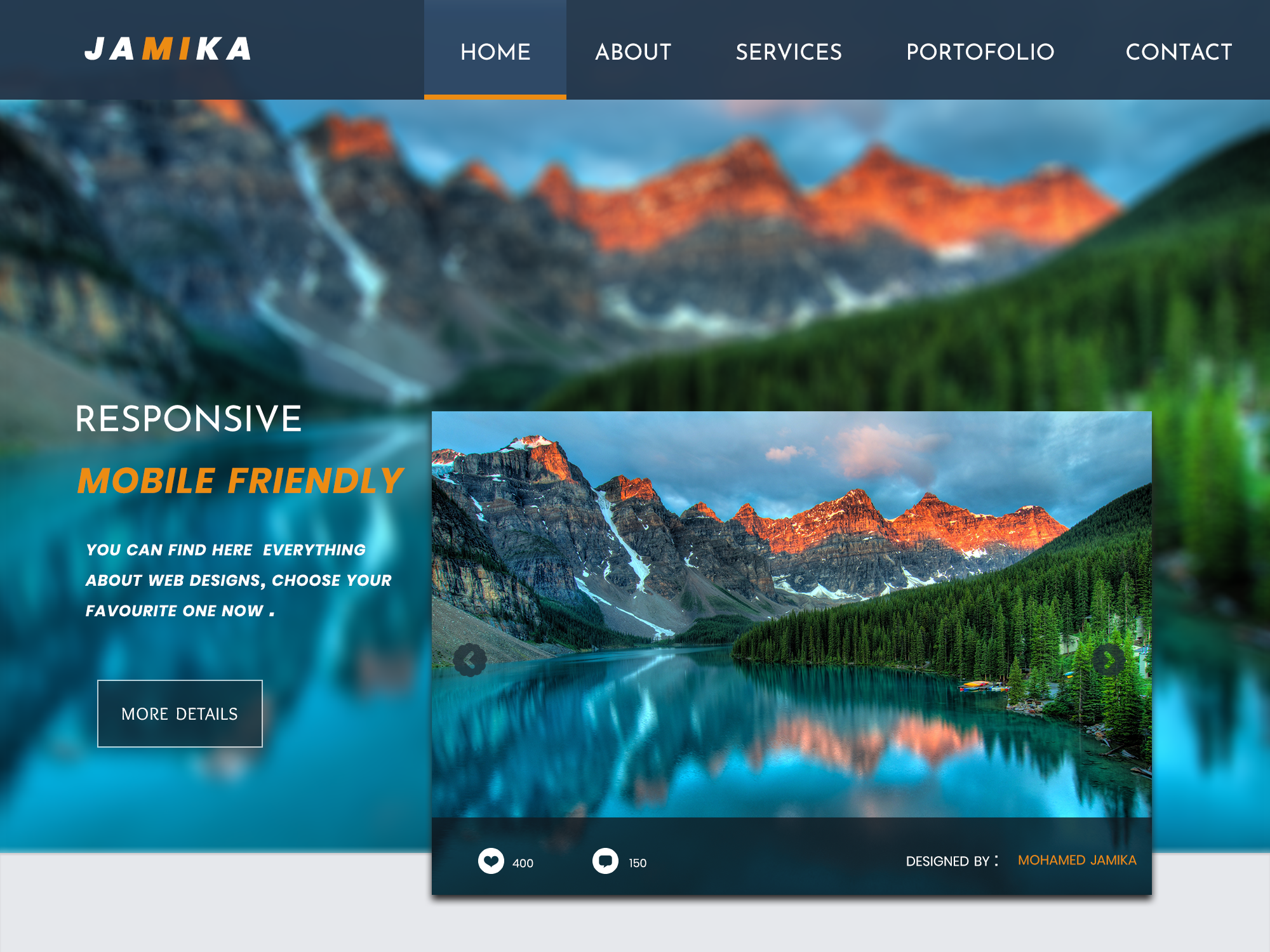 Design home pages or about us page etc ..