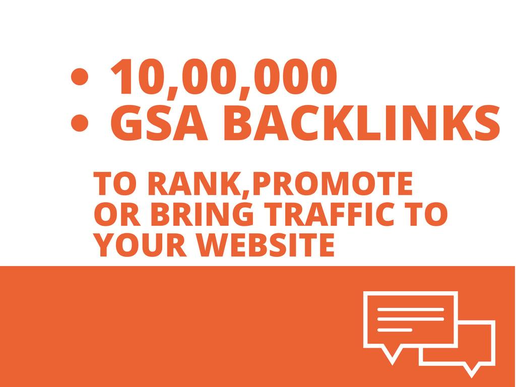 Gsa Blast 10,00,000 Backlinks For Blog, Websites Best Gsa Ser Seo Service