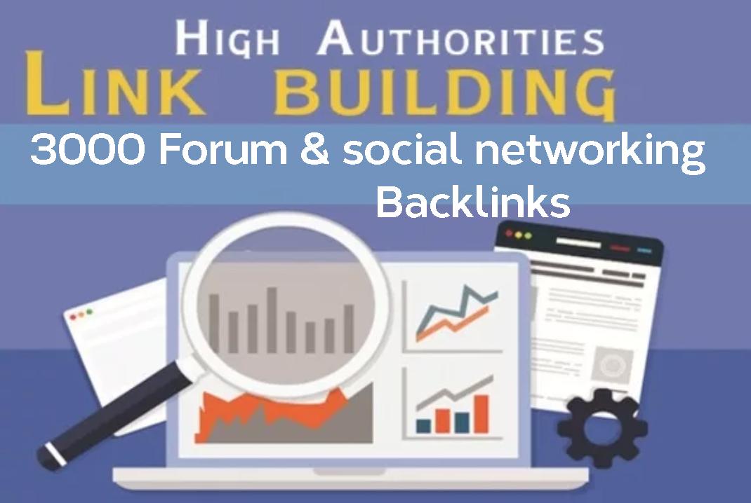 Create 3000 Forum & social networking Highly Authorized Google Dominating Backlinks