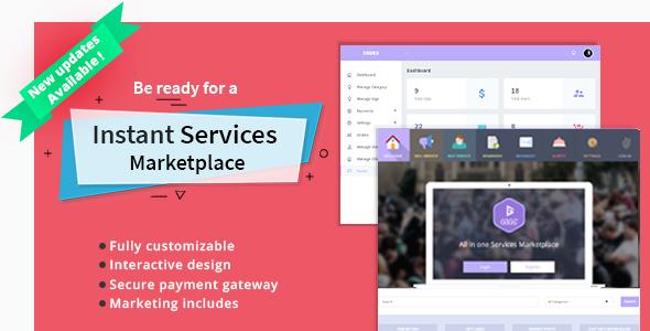 Services Marketplace script - PHP, HTML and with responsive