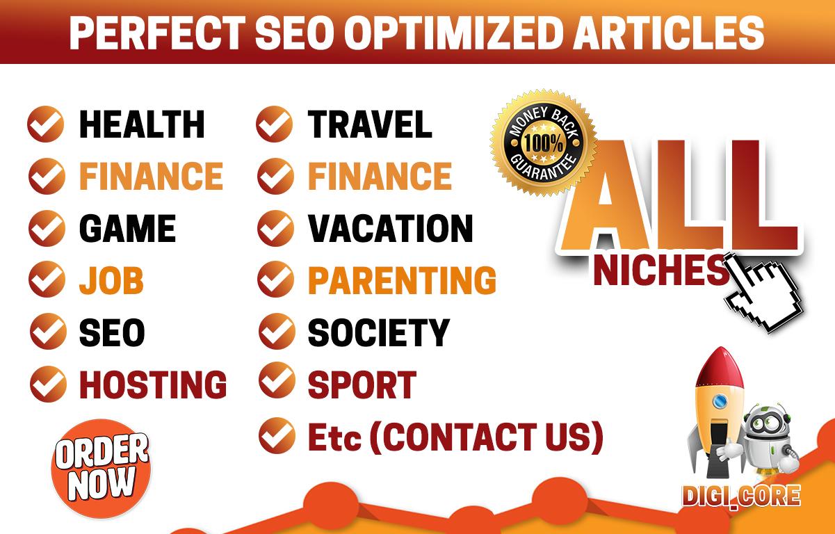 Write 2 Perfect SEO Optimized And High Quality Articles