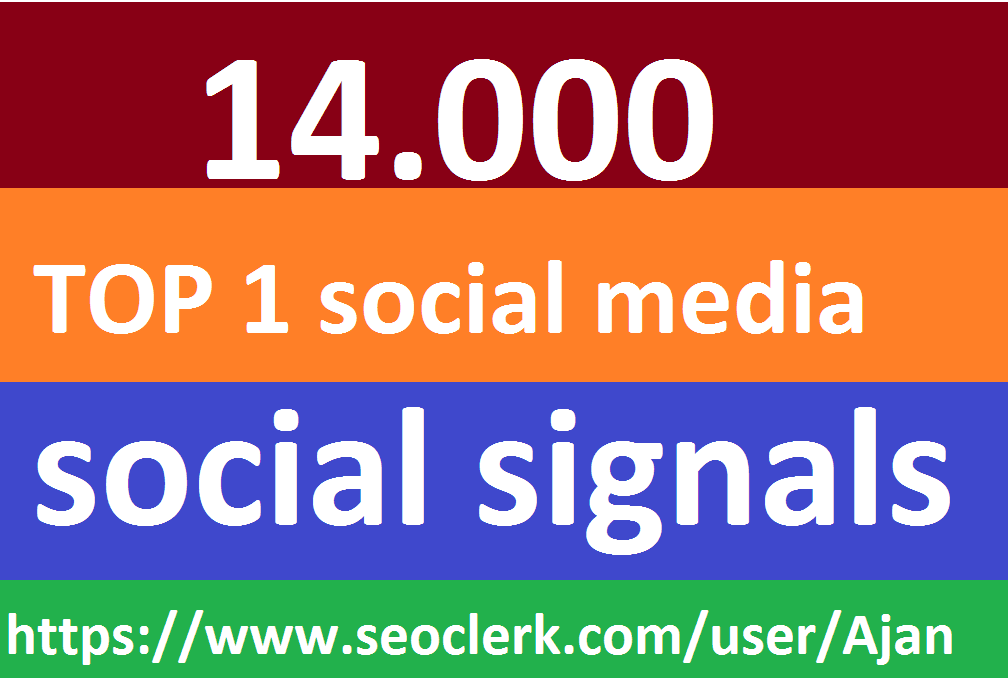 14,000 Social Signals From Top 1 Social Media Websites Increase Your SEO Ranking