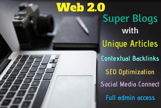 10 Super Web 2 Blogs with 40+ Contextual Backlinks (Do-follow) from 20 Unique Articles