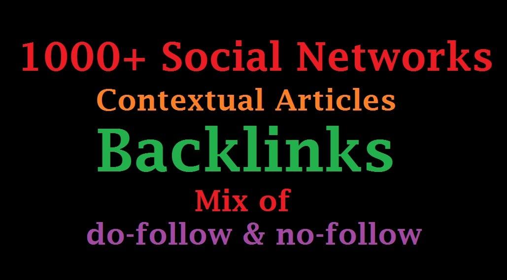 1000 Social Networks Contextual Articles Backlinks