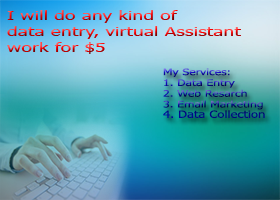  do data entry,excel and any kind of virtual assistant work