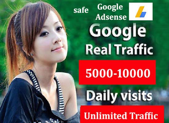 Drive adsense safe Traffic For Your Website daily upto 10k