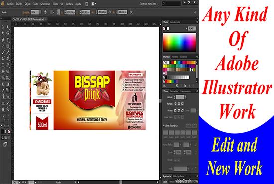 I will print design adobe illustrator work