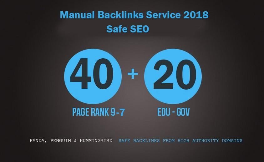 High authority 65 Backlinks service 45 profile and 20 edu/gov links