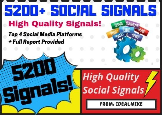 5200+ Mixed Platform Permanent Social Signals Rank Higher with Signals!