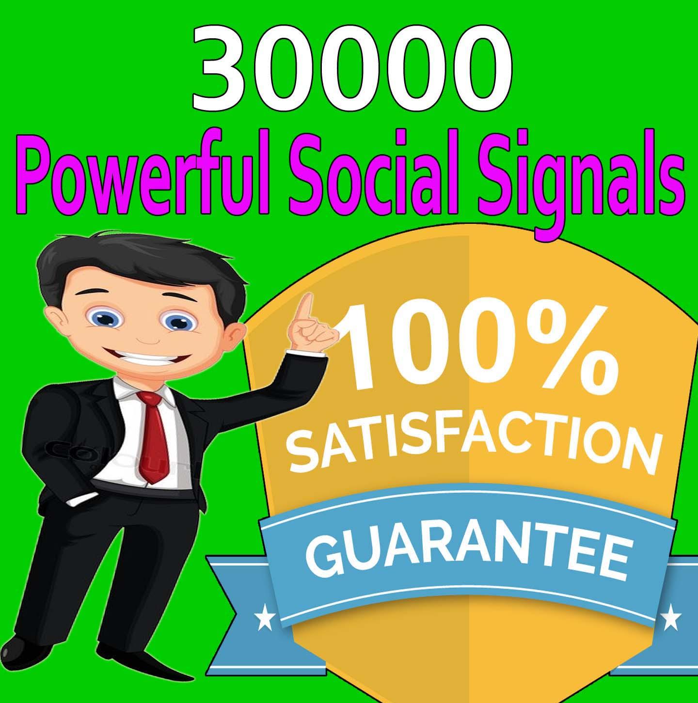 Profitable 30,000 Social Signals to increase your website traffic to optimize Google serp