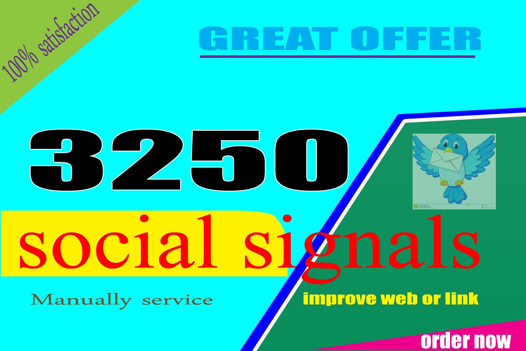 I Created to Benifited Great offer 3250 Seo Social Signals improving Mixed Backlinks