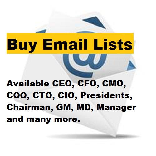 Build 100 Email List CEO, CFO, CMO, Presidents, Chairman, GM, MD, Manager and many more mailing list