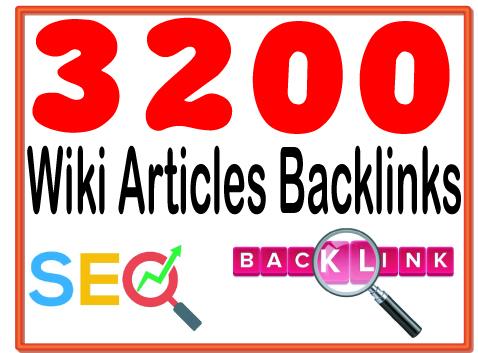 DO Create 3200  HQ. Wiki articles  PR6 to PR10 Backlinks and rank higher on Google.