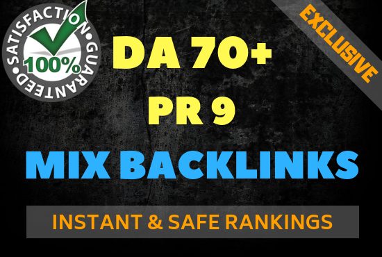 Dominate Google in 2019 With 20 DA70+ or PR9 Mix Backlinks 