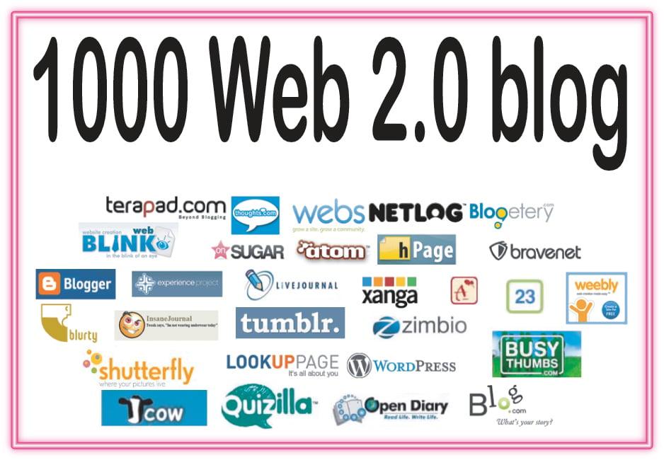 Give you 1000 web 2.0 HQ & Most Effective backlinks